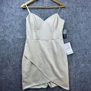 City Studio Dress 11 Gold Shimmer Faux Wrap Mini Party Fitted